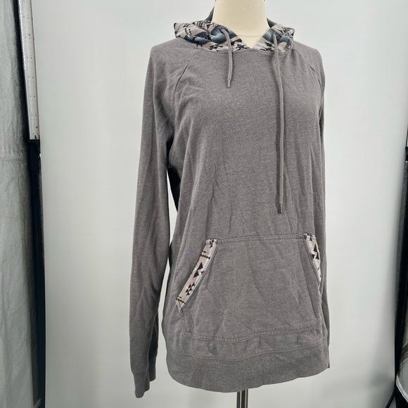 On the Bays Grey Azteca Hoodie Vintage Large - Picture 1 of 4